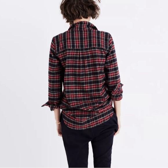 Madewell Flannel Slim Ex-Boyfriend Shirt in Chilton Plaid‎ - Picture 2 of 6